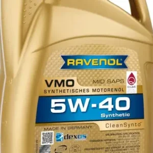 Expediere rapidă Ravenol VMO 5W‑40 4L – Ulei motor full sintetic Mid SAPS, BMW LL-04, MB 229.51, VW 505.01